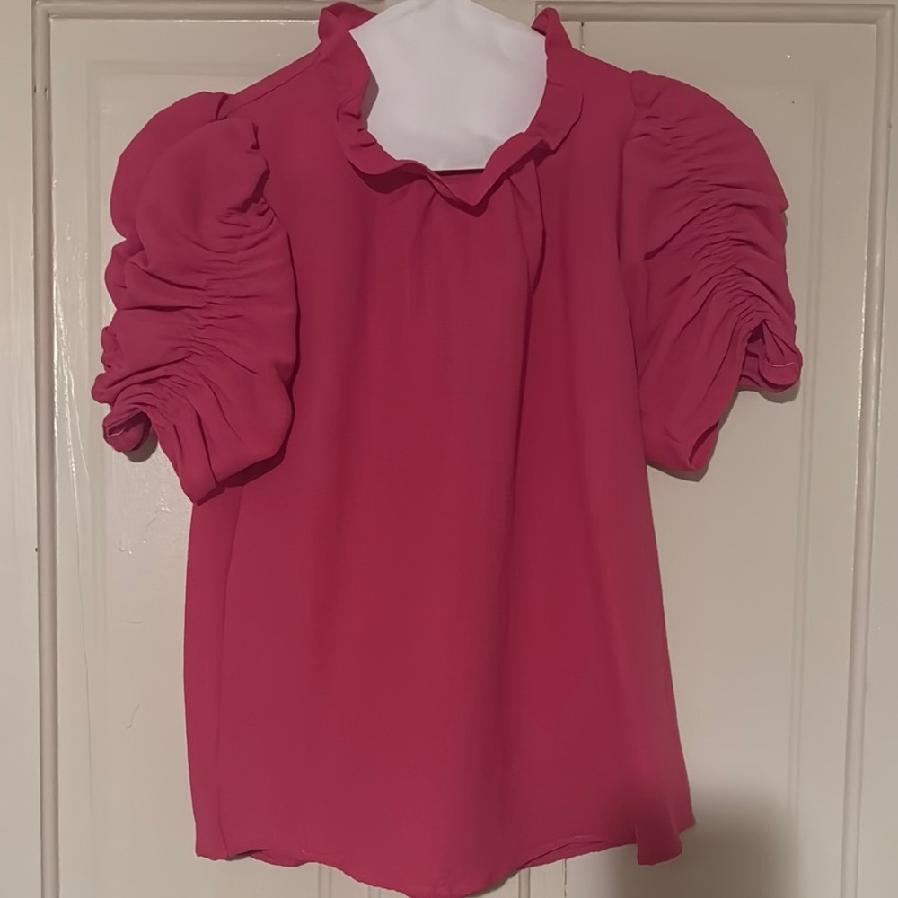 Elegant Pink Ruffled Women's Top